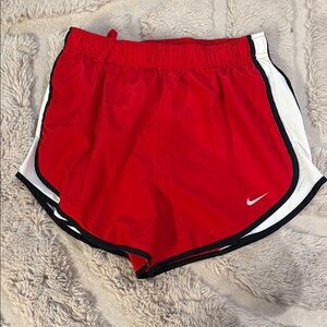 Nike Women's Red and White Athletic Shorts